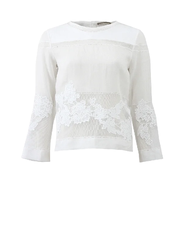 Embroidered Linen Top