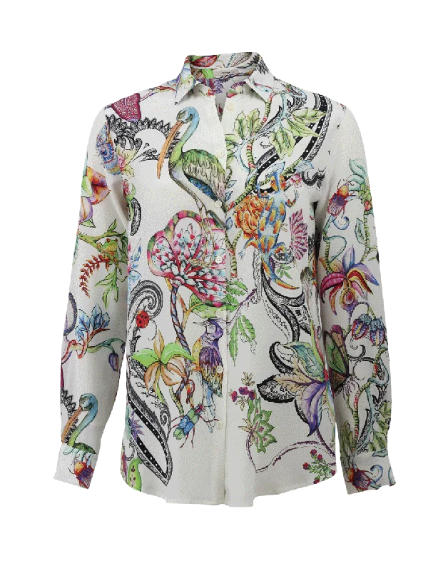 Jungle Print Silk Blouse