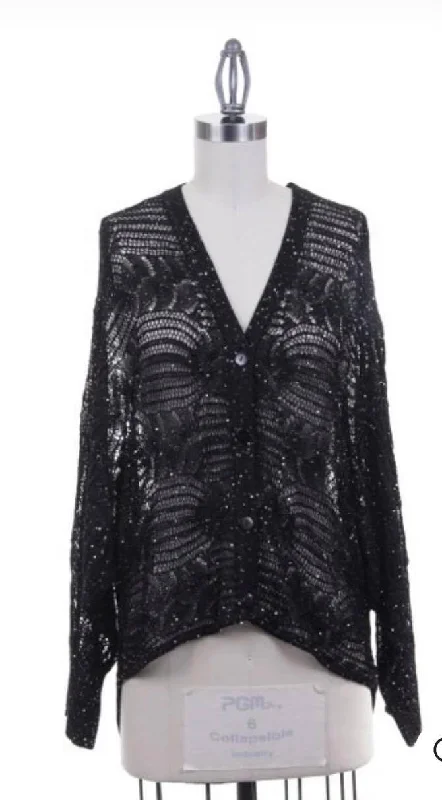 Crochet Cardigan with Sequins