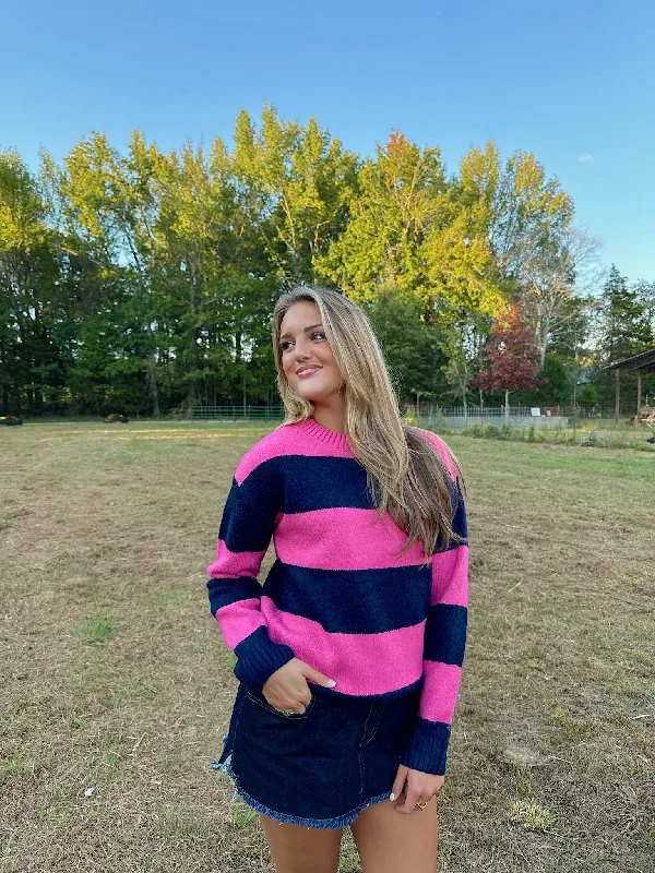 Henry Bold Stripe Sweater - Pink/Navy