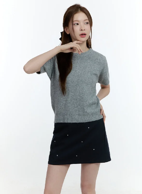 Basic Short Sleeve Sweater CF503