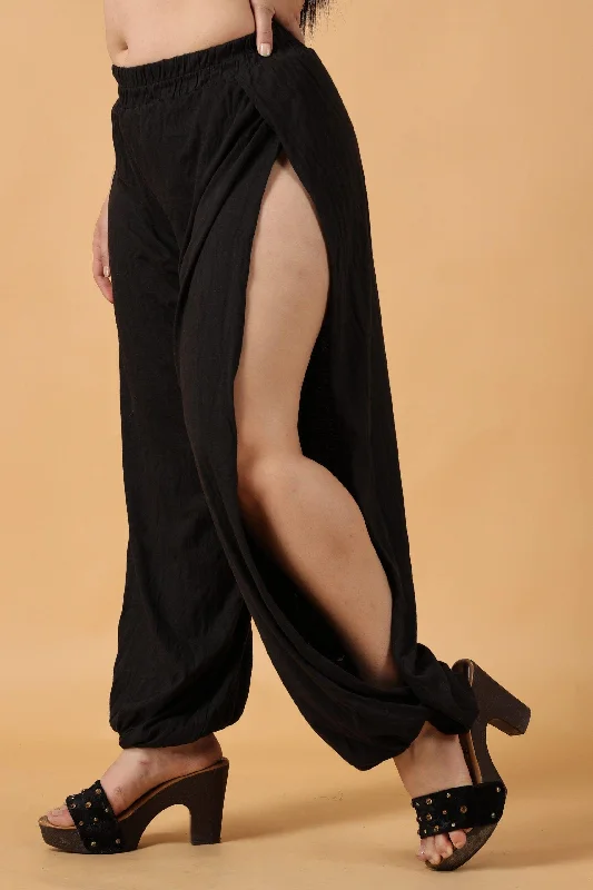 Solid Side Slit Bottom Tie Pyjamas