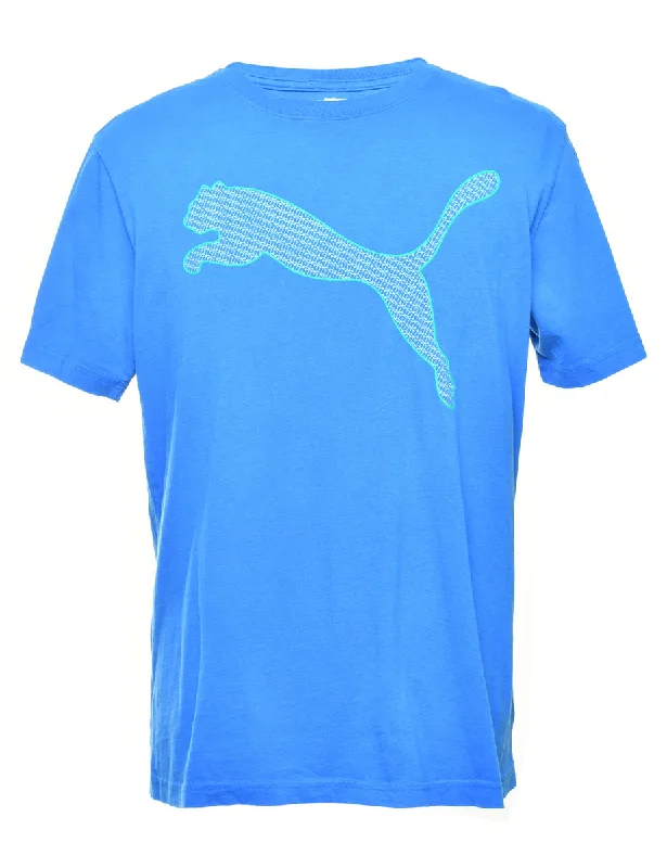 Puma Printed Blue T-shirt - L