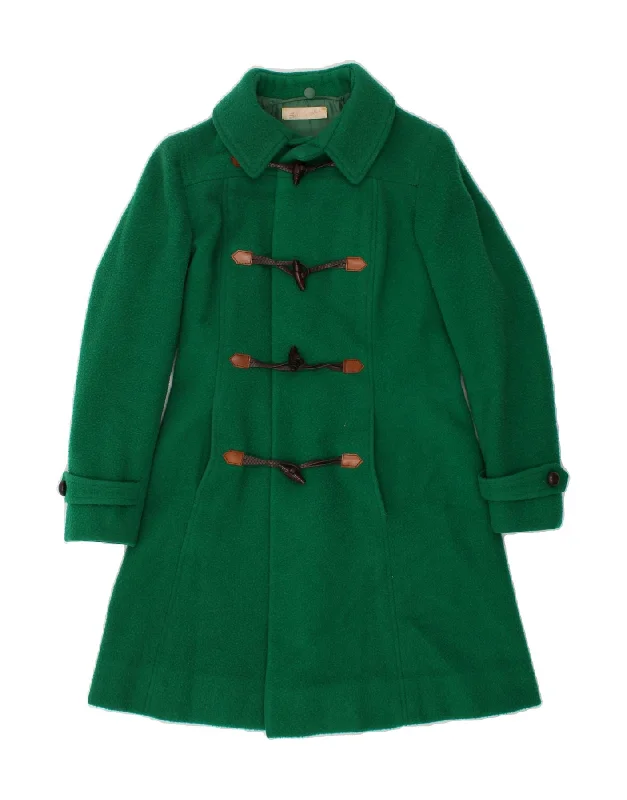 VINTAGE Womens Duffle Coat UK 10 Small Green