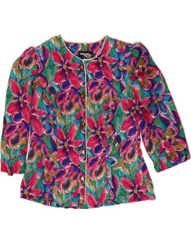 VINTAGE Womens 3 Button Blazer Jacket UK 18 XL  Multicoloured Floral