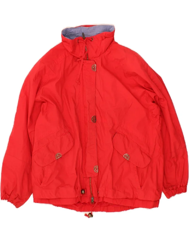 LONDON FOG Womens Oversized Rain Jacket UK 16 Large Red