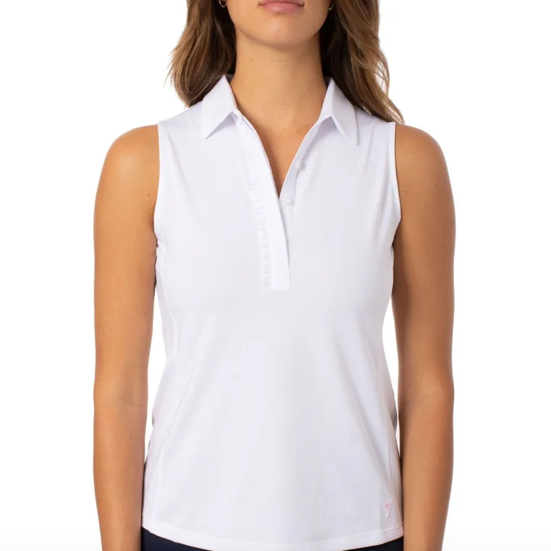 Golftini S/L Ruffle Tech Polo - White