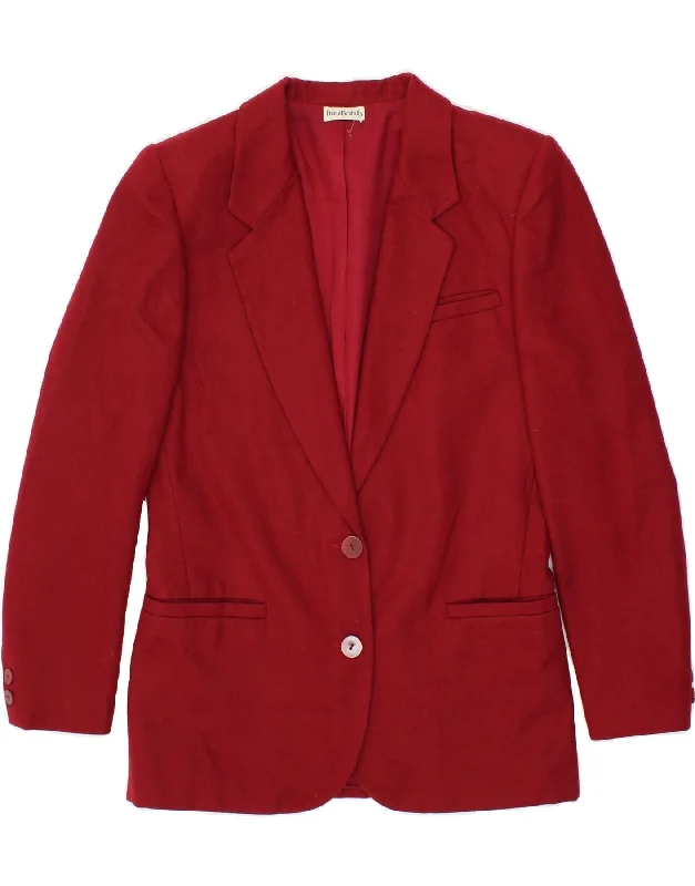 DIANA BENTALLS Womens 2 Button Blazer Jacket UK 10 Small Red Wool