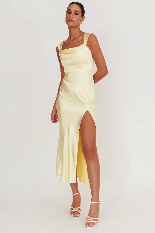 Lucinda Off-Shoulder V-Back Dress Butter