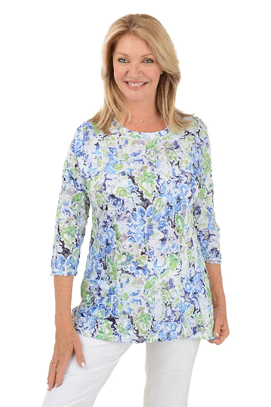 Flowering Ivy Double Pocket Crinkle Top