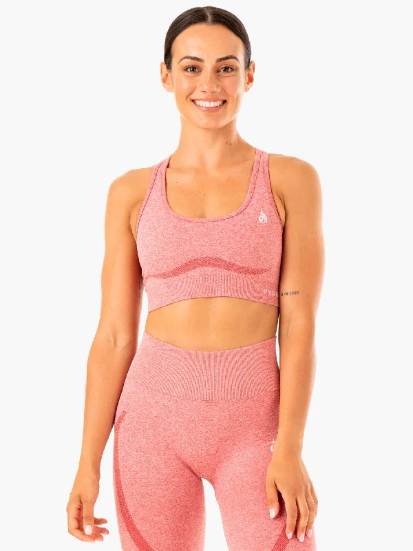 Sculpt Seamless Racer Back Sports Bra - Pink Marl