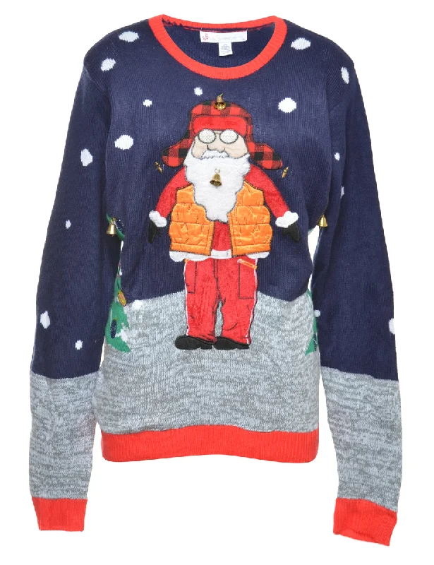 Beyond Retro Reworked Christmas Jumper With Bells - L