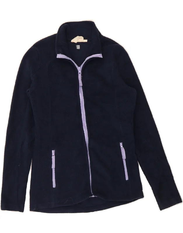 MOUNTAIN WAREHOUSE Womens Fleece Jacket UK 8 Small  Navy Blue Polyester