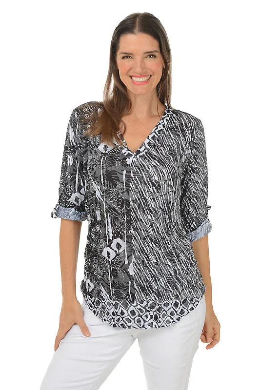 Dandelion Seeds V-Neck Crinkle Top