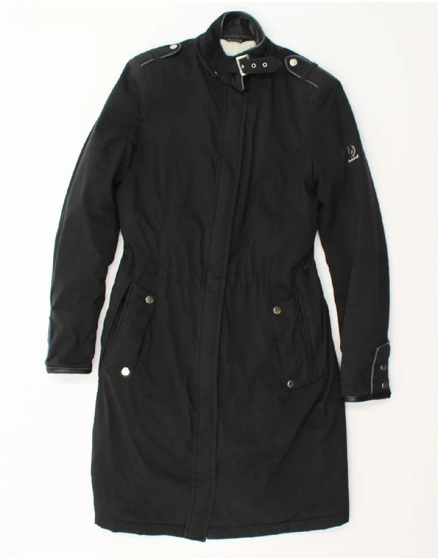 BELSTAFF Womens Belted Windbreaker Coat IT 38 XS Black Cotton