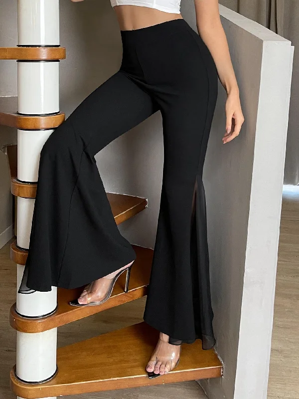 Elegant Plain High Waist Long Women Pants