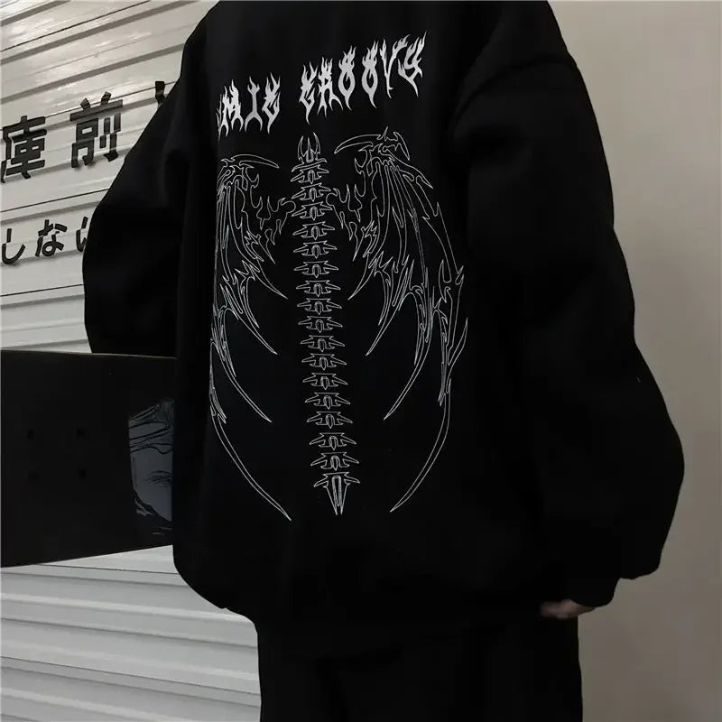 Punk Gothic Cool Oversized Streetwear Hoodie