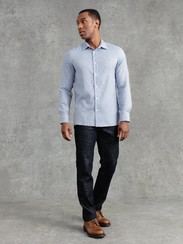 The Victor Melton Shirt - Oxford Blue Herringbone