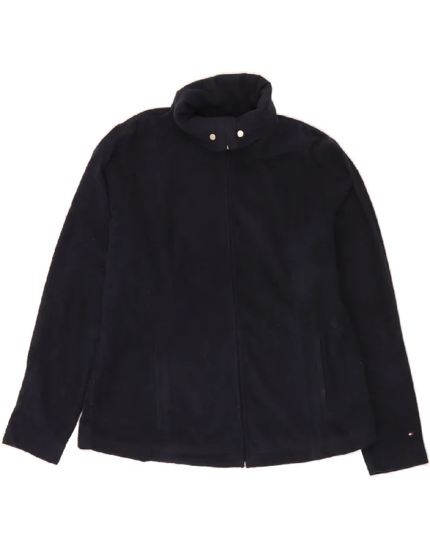 TOMMY HILFIGER Womens Big & Tall Fleece Jacket UK 18 XL Navy Blue