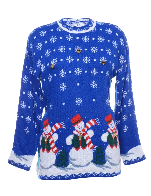 Beyond Retro Reworked Christmas Jumper With Bells - L