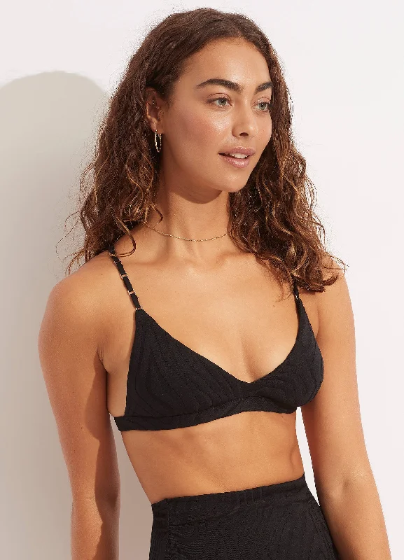 Second Wave FixedTri Bra - Black