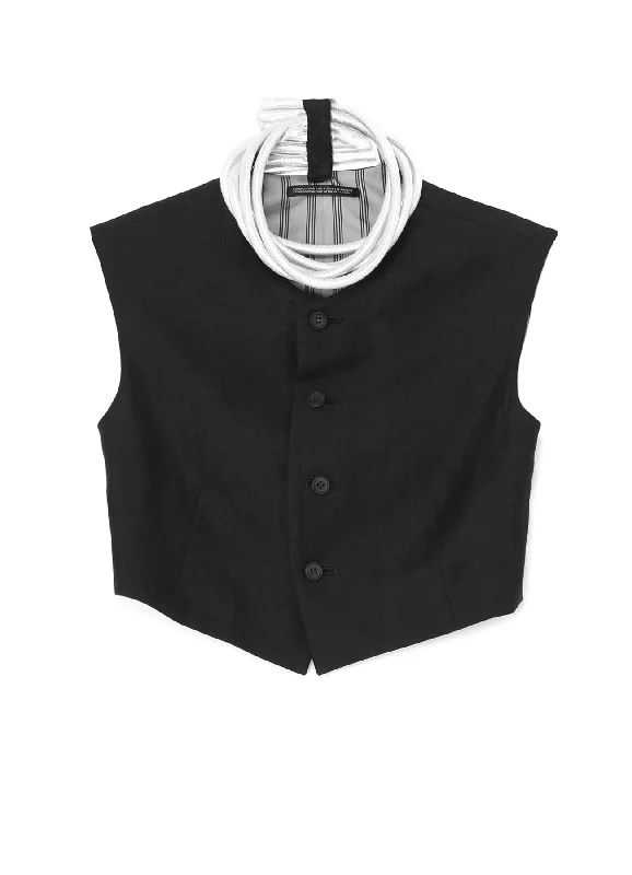 HIGH TWISTED GABARDINE BASIC VEST