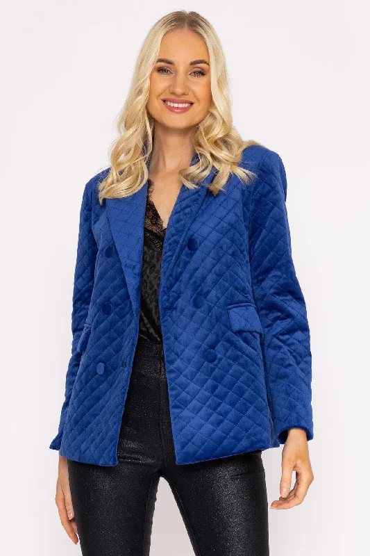 Velvet Blazer in Cobalt