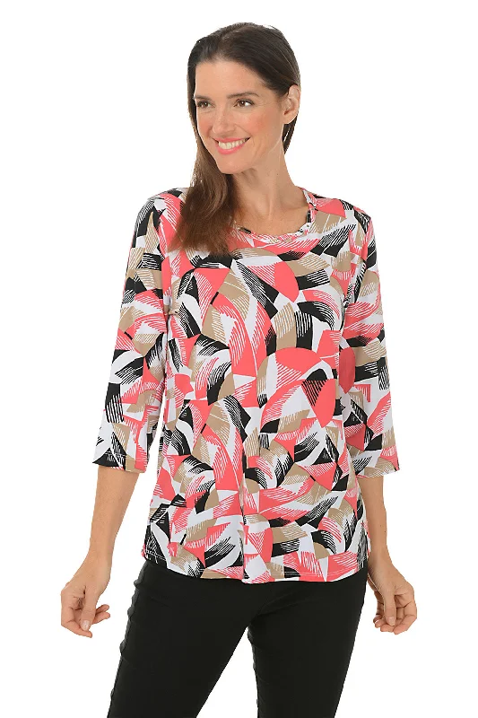 Coral Wingspan Braided Neck Top