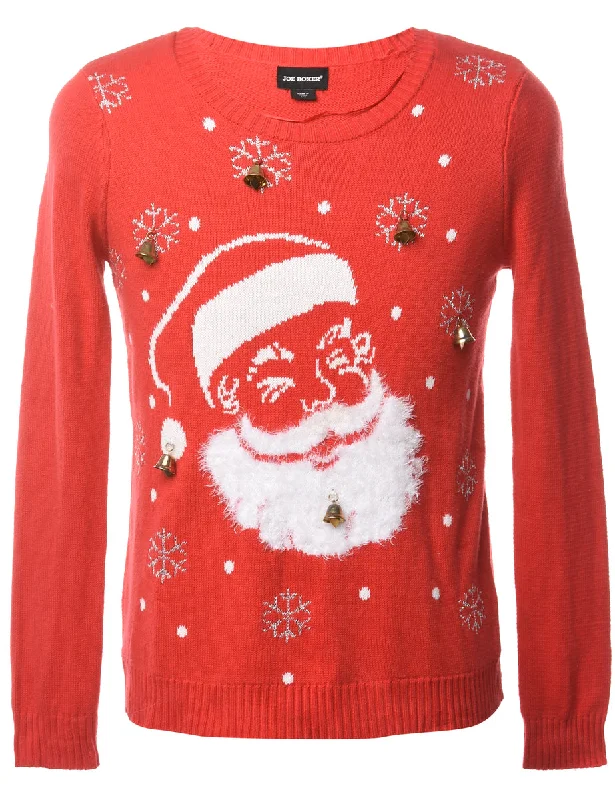 Beyond Retro Reworked Christmas Jumper With Bells - L