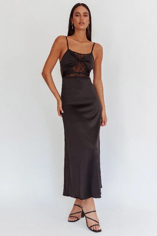 Wyatt Lace Twish Bust Maxi Dress Black