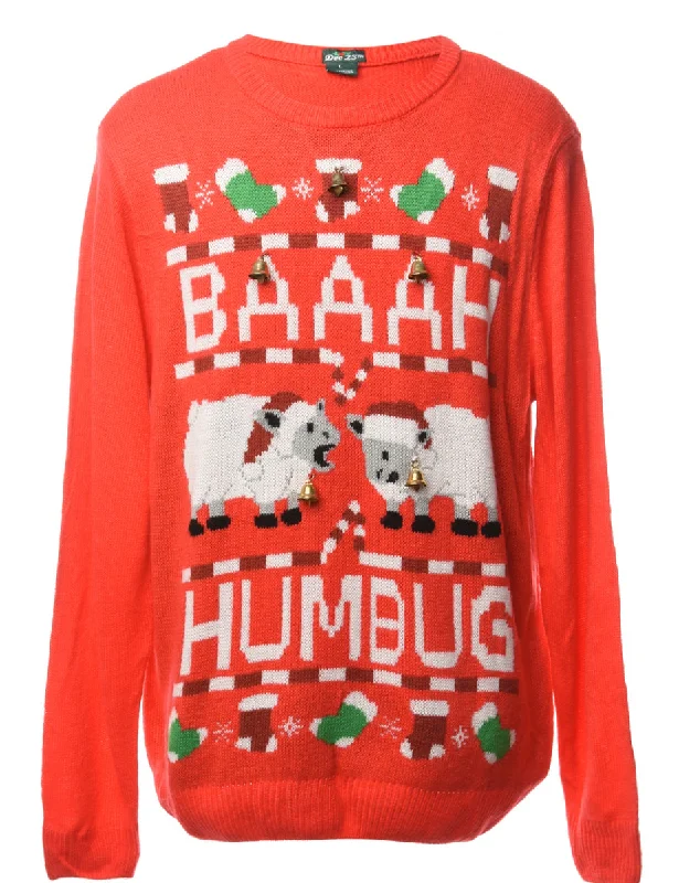 Beyond Retro Reworked Christmas Jumper With Bells - L