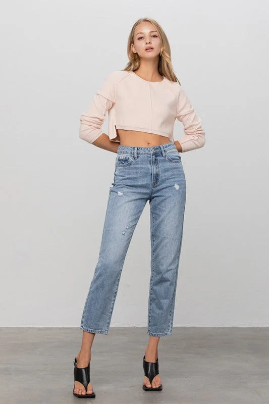 High Rise Straight Jeans