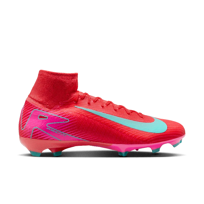 Nike Mercurial Superfly 10 Pro FG High-Top Soccer Cleats-Ember Glow/Aurora Green