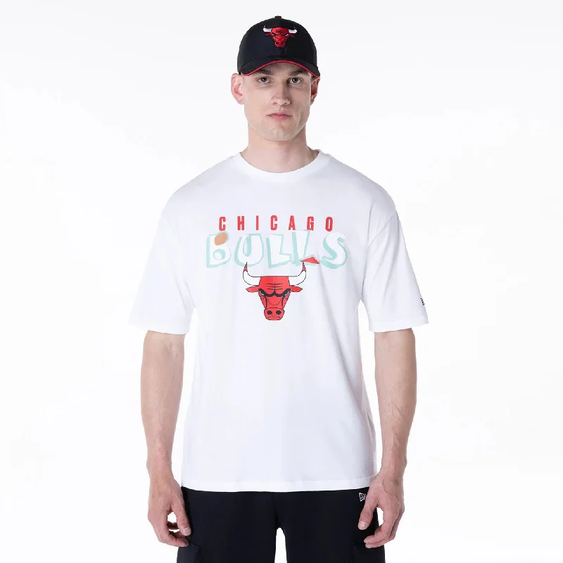 Chicago Bulls NBA Graphic White Oversized T-Shirt