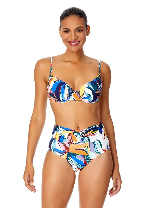 Women's Riviera Floral Shirred Underwire Bikini Swim Top