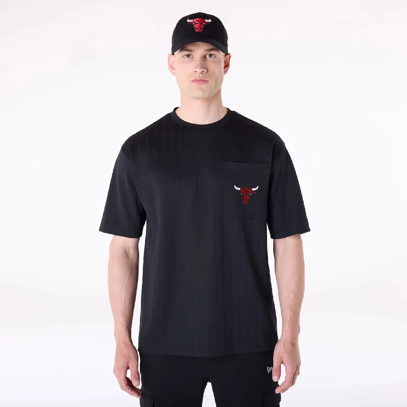 Chicago Bulls NBA Pinstripe Black Oversized T-Shirt