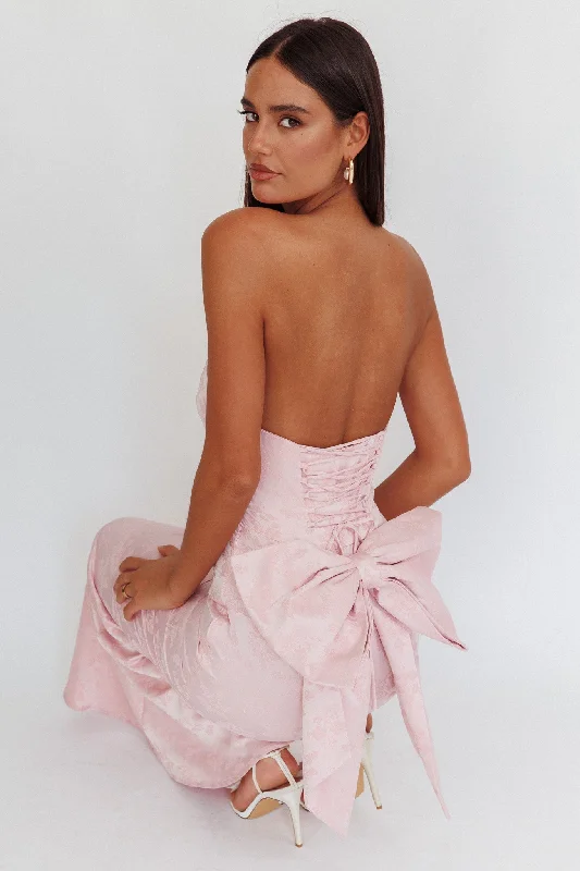 Melty Kisses Bow Back Maxi Dress Pink